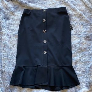 Black Button down Pencil skirt